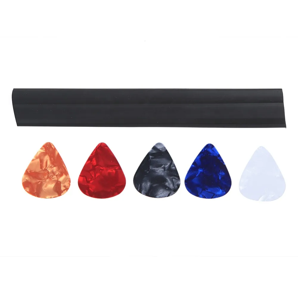 Black Rubber​ ​Guitar Picks Holder​ ​Clamp Clip Secure Hold​ ​Guitar Picks Clamp Clip​ Easy to install ​5Pcs Picks​