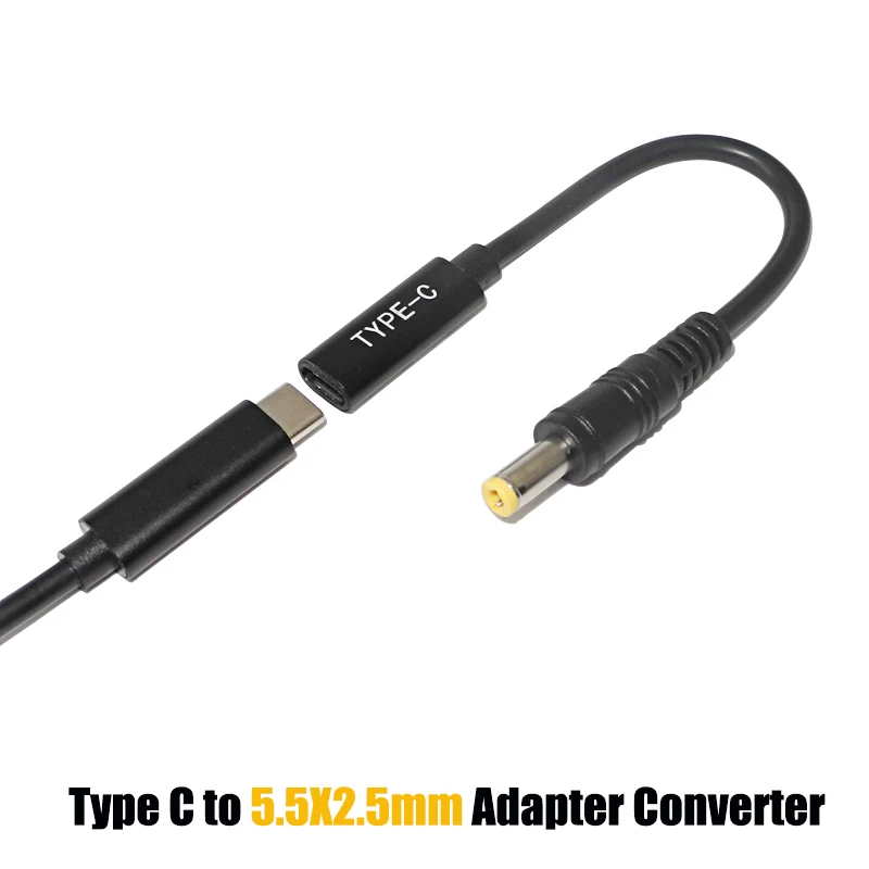 

5.5X2.5mm USB C Converter Laptop Cable for Asus Toshiba 19V Laptop Charger Dc Plug Power Adapter Connector Cable Cord