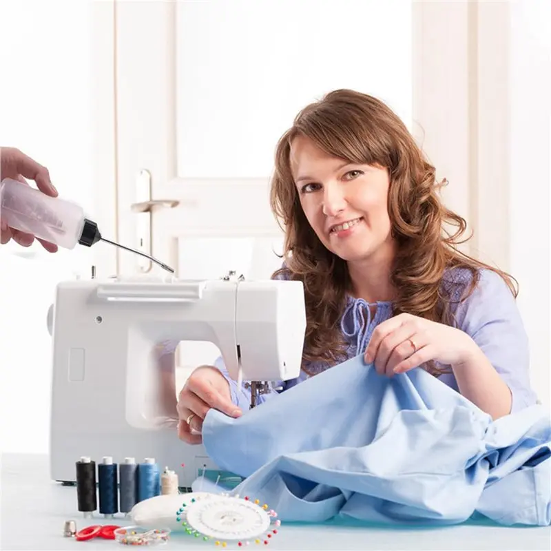 Safe Material 20Pcs Sewing Machine Oiler,120Ml Oil Dispenser With Long Angled Spout,Screw On Cap Extended Spout Oil Bottle