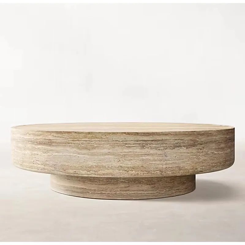 Modern Customized Size Furniture Living Room Handcrafted Carved Marble Coffee Round Table