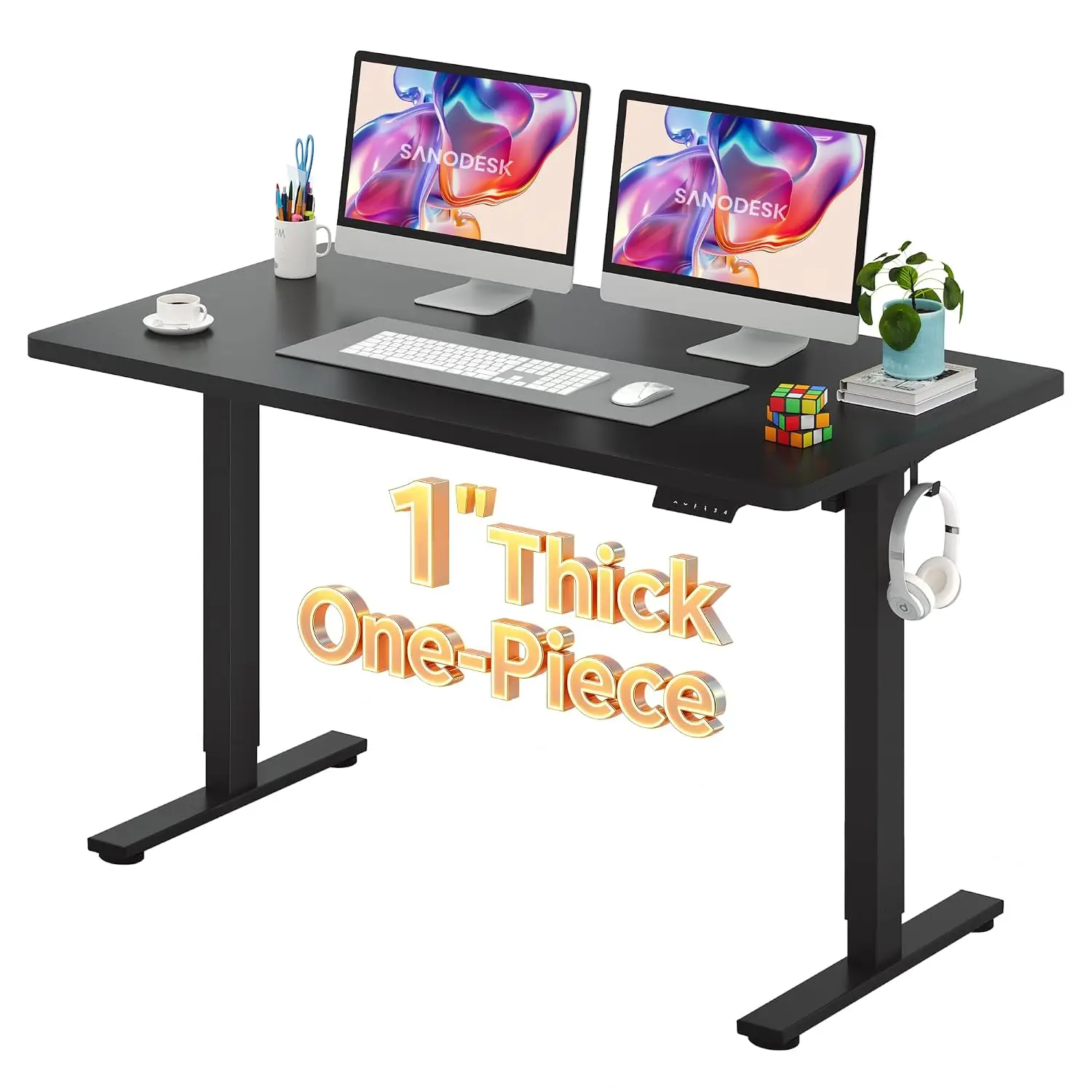 1'' Thick Height Adjustable Standing Desk 55x28 Inch Ergonomic Office Workstation, Customized