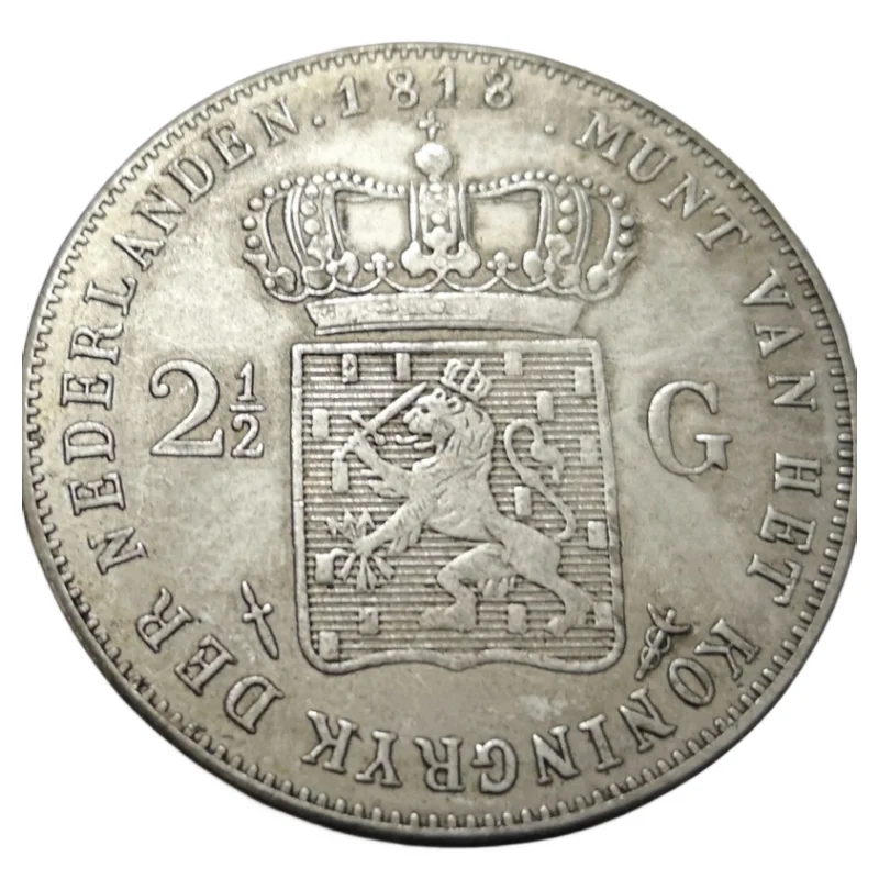 

1818 Netherlands 2.5G-King Willem Silver Plated Copy Special Order Coin