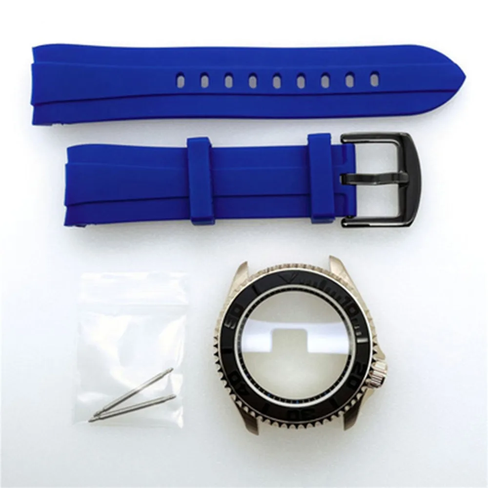 42MM Diving Watch Case Silicone Strap Modify Mechanical Watch Assemble Parts for NH35 NH36 4R35A 4R36A Movement