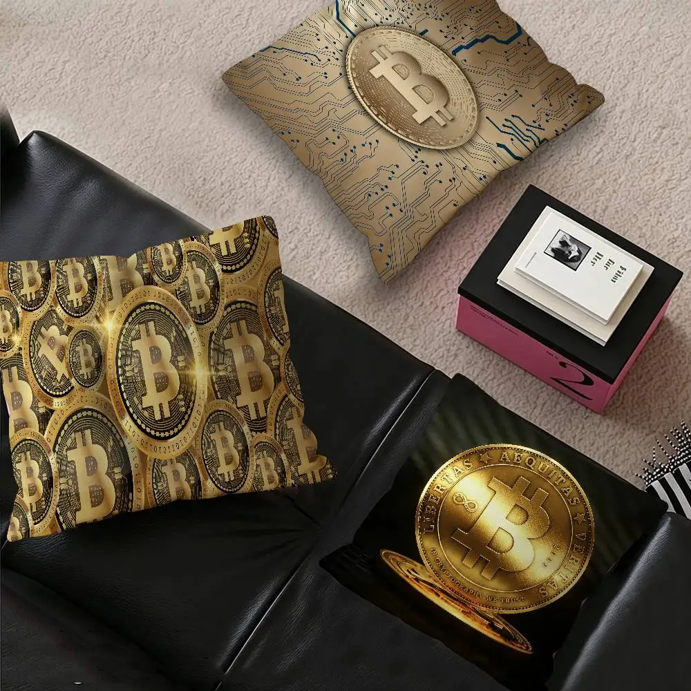 Fashion B-bitcoin Cushion Cover Inches Farmhouse Decor Home Throw Pillow Covers for Couch Decorations