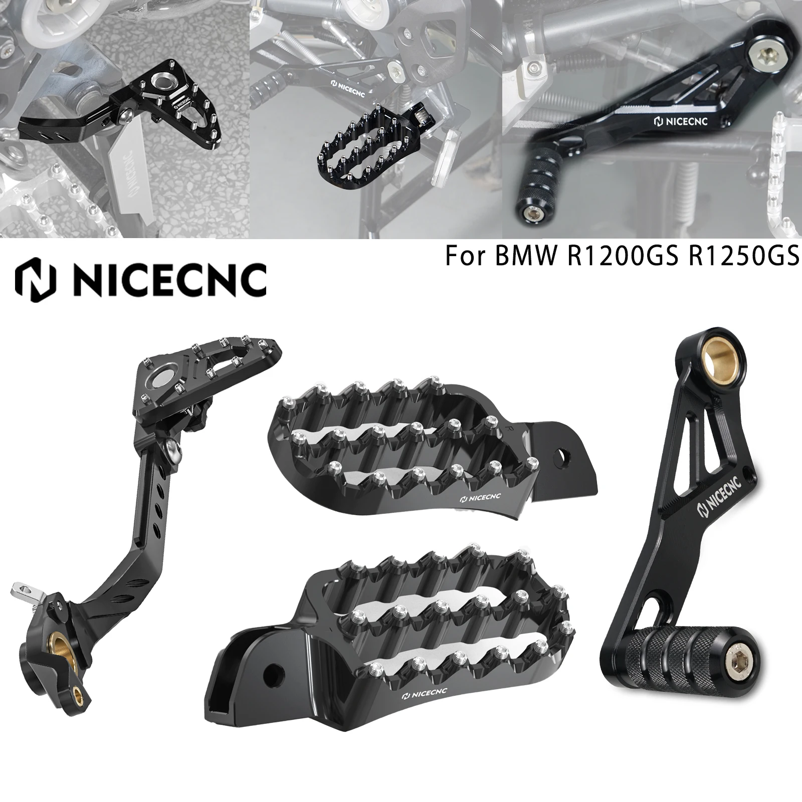 

For BMW R1250GS R1200GS Motorcycle Brake Pedal Lever Shift Lever Footpegs Footrests R 1250 GS 2019-2023 R 1200 GS 2013-2018