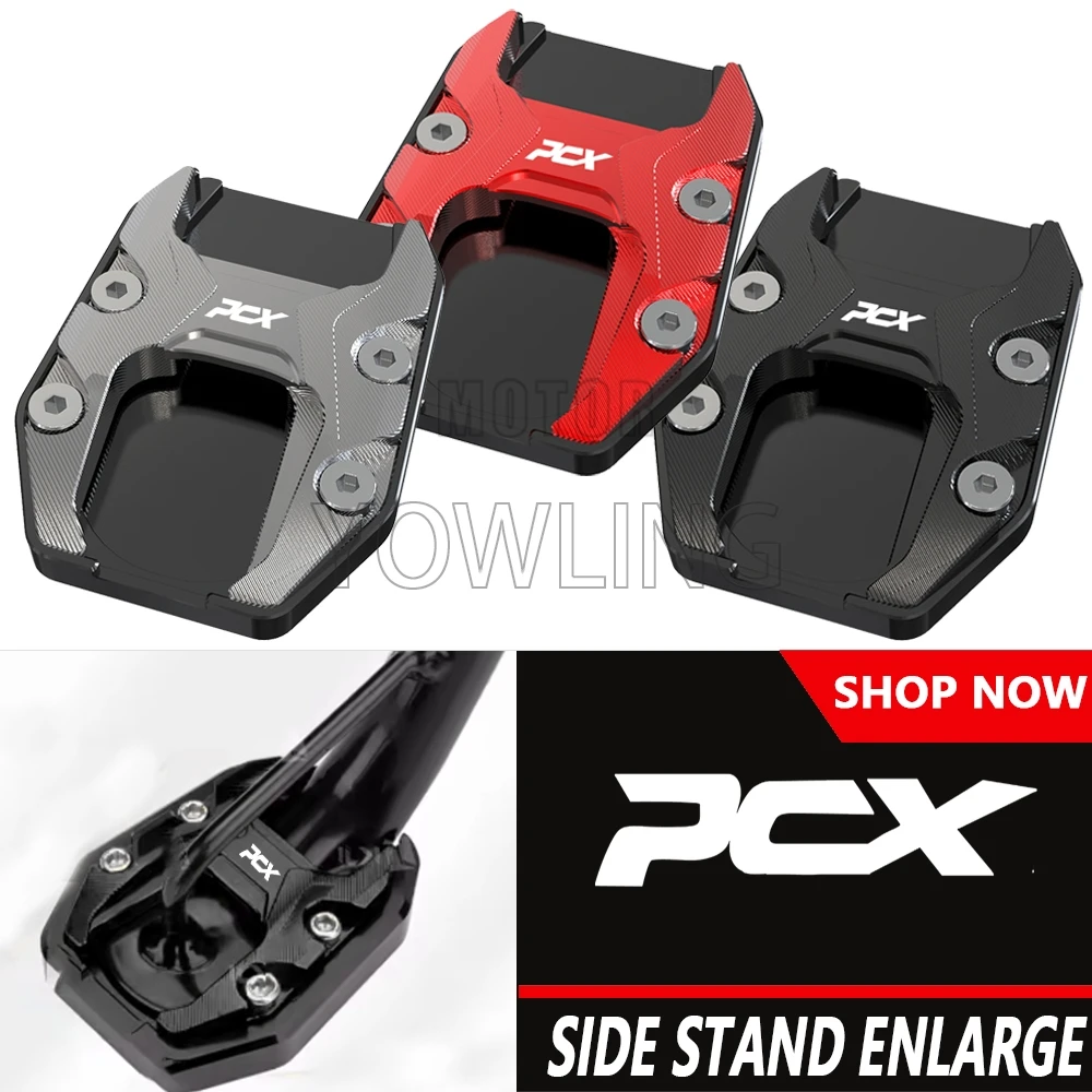 

Motorcycle Kickstand Support Plate Foot Side Stand Enlarge Extension Pad For Honda PCX 125 150 160 PCX125 PCX150 PCX160 All year