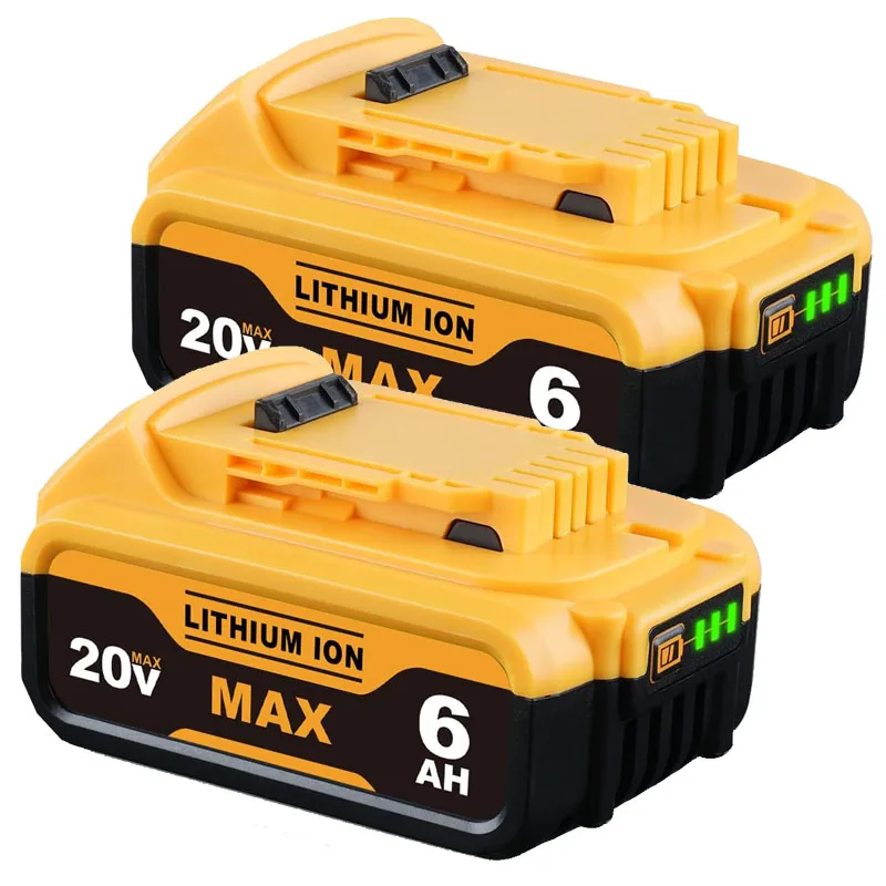 

2 упаковки Dcb205, 6,0 Ач, замена для Dewalt, 20 В, макс. литиевая батарея, совместимая с Dcb200, доставка местных склад