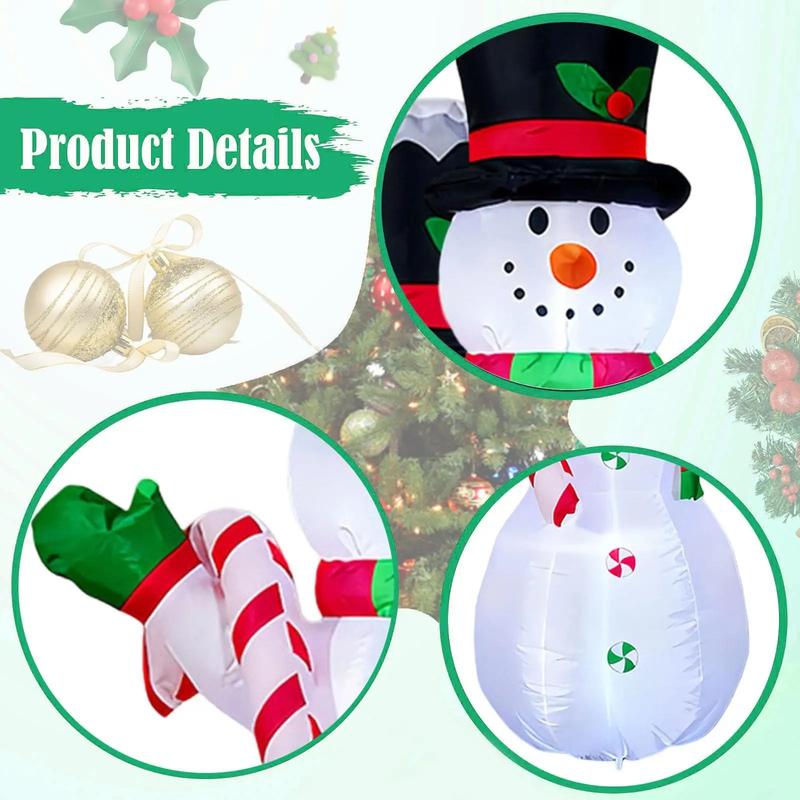 4 ft Inflatable Snowman Funny Christmas Inflatables for Garden Patio Festive