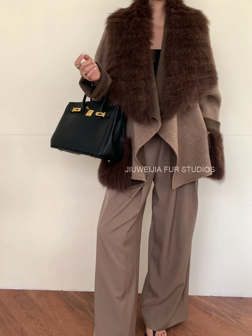 2024 New Fox Fur Coat Women's Double-sided Woolen Wool Young Girl Fur Integrated Coats Real Fur Coat Winter Coat Women