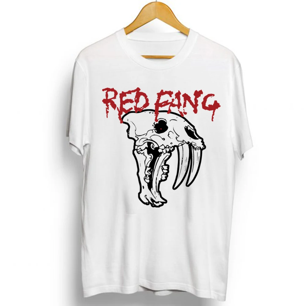 Fashion Cotton T Shirts Red Fang Graphic Print Funny Cool Mens Crew Neck Tees 2023 Summer Short Sleeve Harajuku