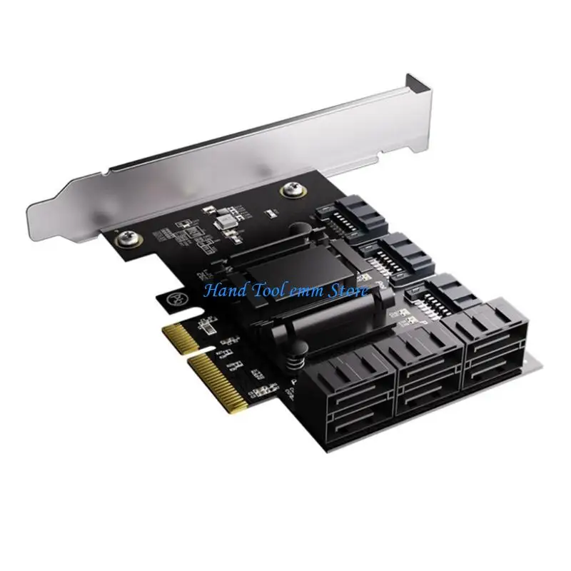 H37F Reliable 9 Port SATA3 PCIe Card 6Gbps Transmission for NAS and Data Backups