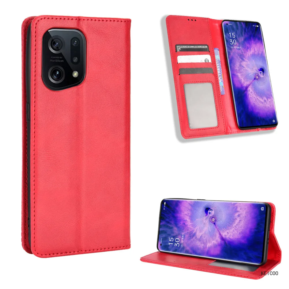 Magnetic Leather Case for Oppo F19 A53s A55 A74 Reno5 F A94 Find N N2 X2 X3 X5 X6 Lite Pro 4G 5G Flip Cover Stand Holder Housing