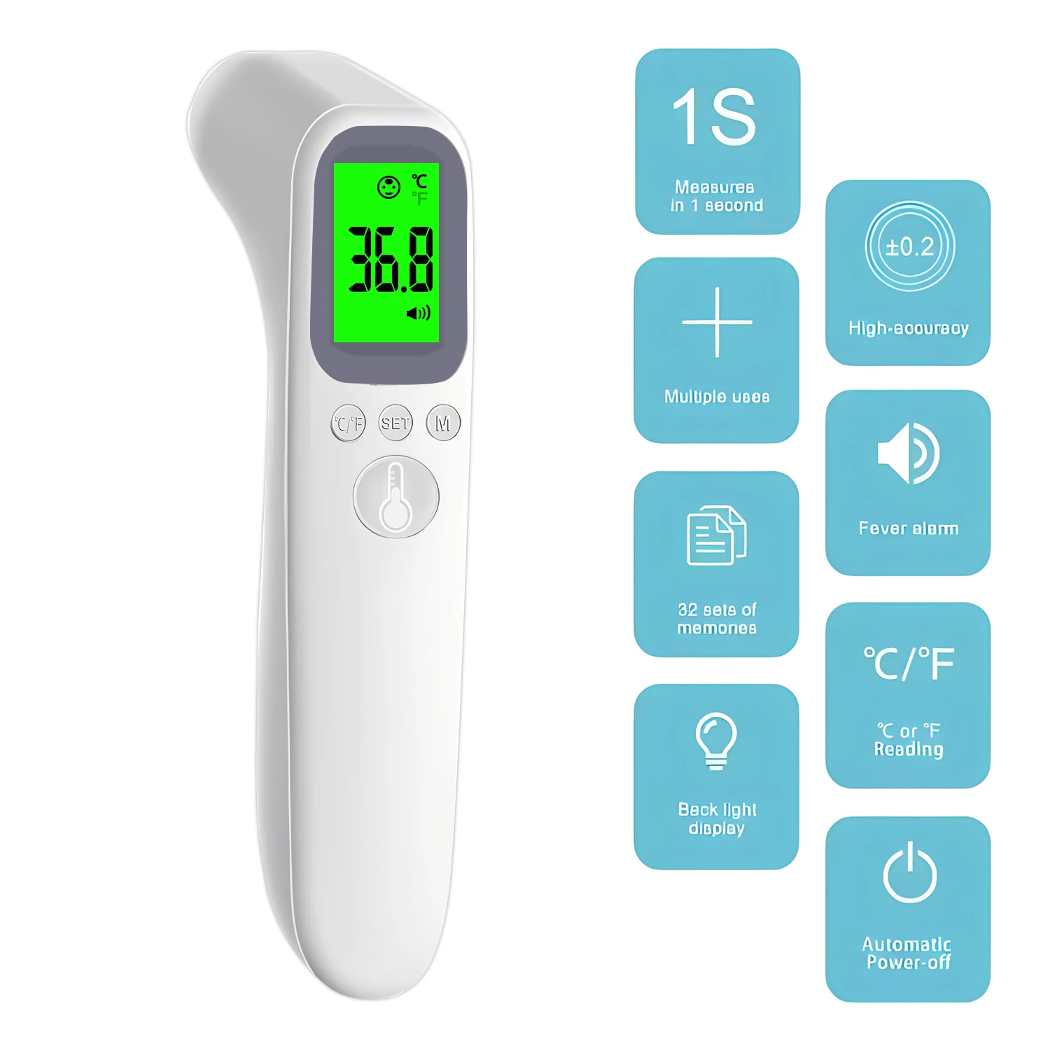 Digital Thermometer Electronic Non-Contact Medical Infrared for Baby Adults Body Medical Thermometer Home Fever Monitor