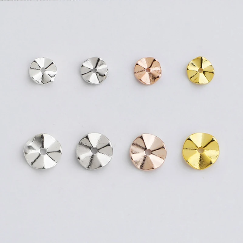 5pcs/Lot 925 Sterling Silver Wave Round Spacers 4.5/6mm 4 Colors Pearls/Crystal Bracelets Precision Beads Charms diy Jewelry