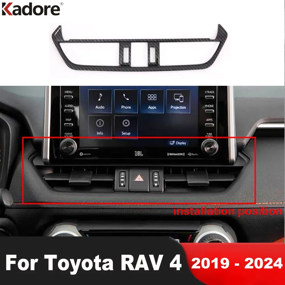 

Car Center Air Condition Vent Outlet Cover Trim For Toyota RAV4 RAV 4 2019-2021 2022 2023 2024 Carbon Fiber Interior Accessories