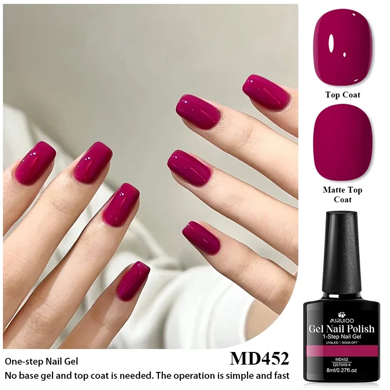 Esmalte de uñas de Gel de 1 paso, 6 uds., 8ml, sin necesidad de Base, capa superior de secado rápido, barniz semipermanente UV/LED de secado rápido, manicura artística DIY