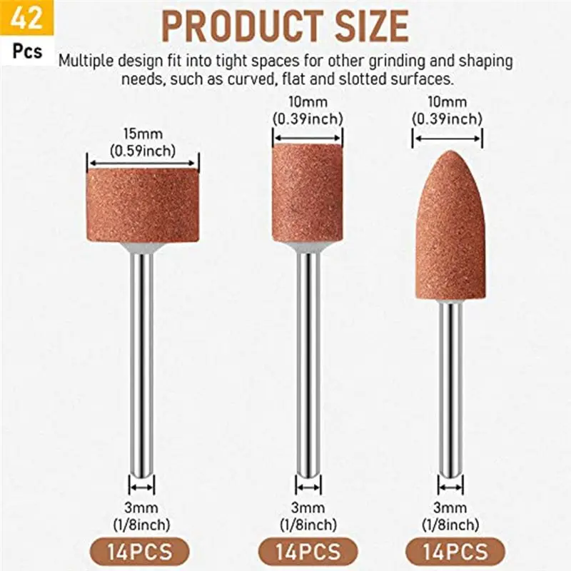 A67P-Professional Sharpening Pen Set 42Pcs. Polishing Head Grinding Stone 1/8Inch Handle For Grinding, Polishing,