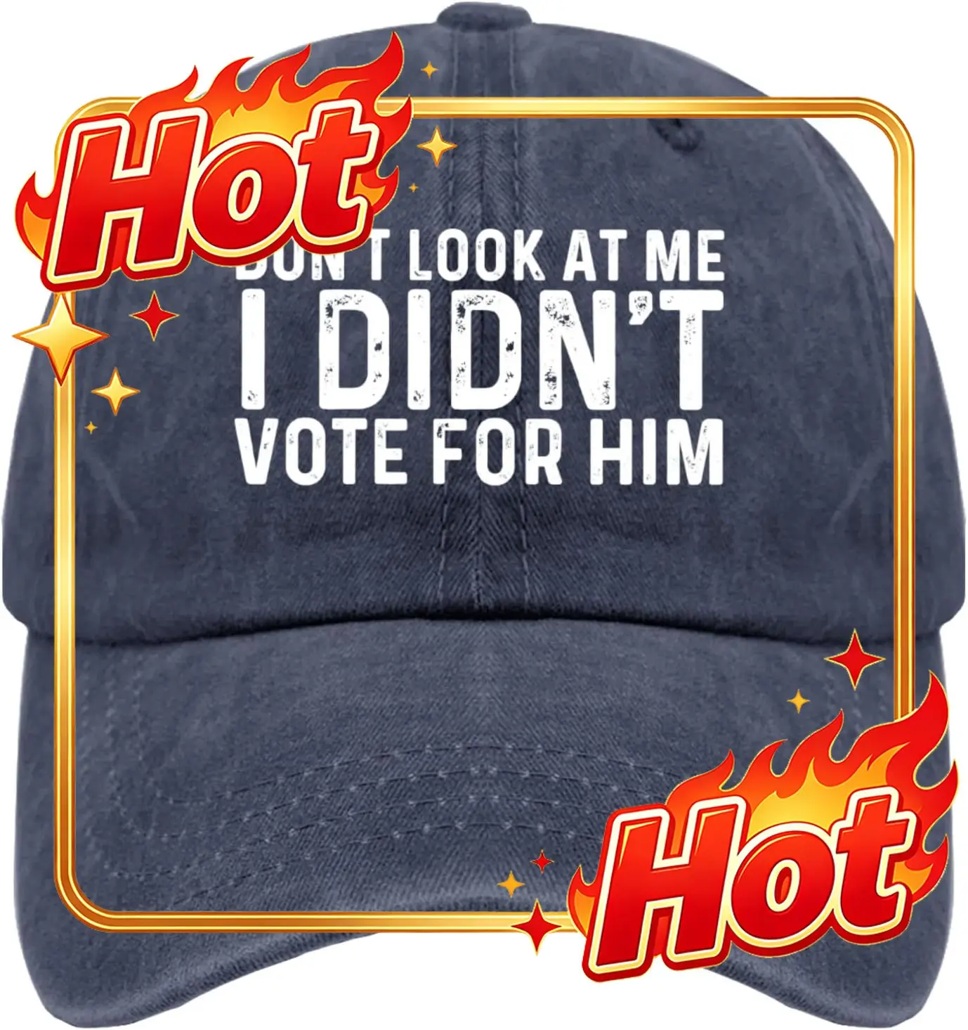 Custom Hat Dont Look at Me I Didnt Vote for Him Hat Men Funny Mesh Baseball Cap for Summer