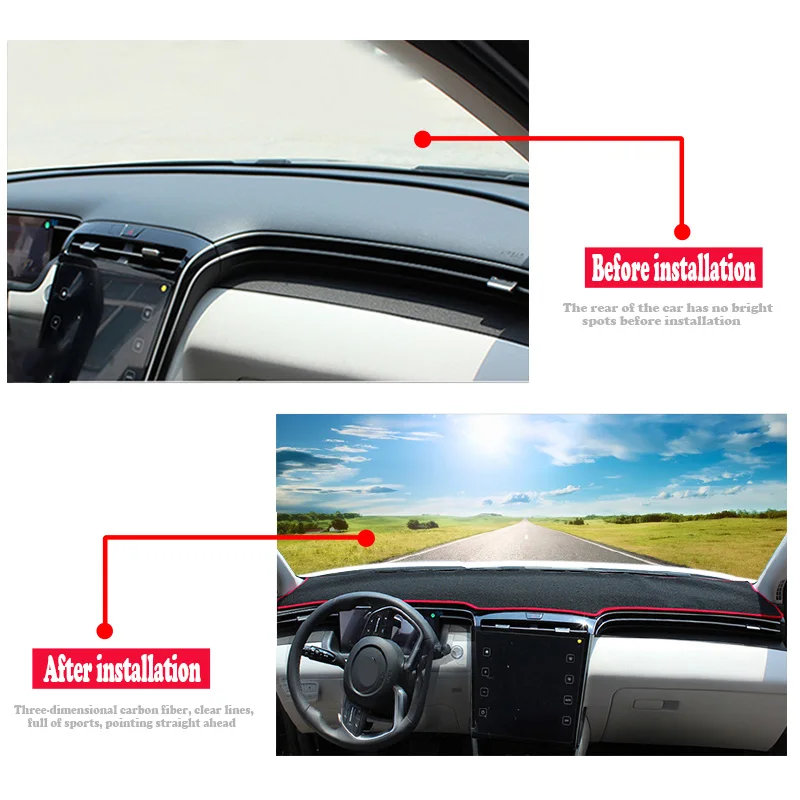 Car Dashboard Mat Instrument Cover Anti-UV Mat Carpets Sunshade Avoid Light Pad Accessories For Hyundai Tucson 2021-2023NX4 view 2