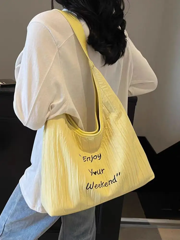 

Холщовая большая сумка большой емкости для женщин, новинка 2025 года, высококачественные женские сумки подмышки, модная женская сумка на плечо