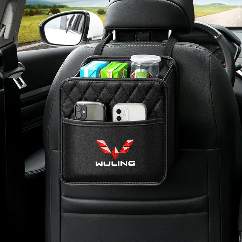 Car Rear Seat Back Storage Bag for Wuling almaz Hongguang S cortez Victory 510 530 730 air EV 360 560 RS-5 Car Accessories