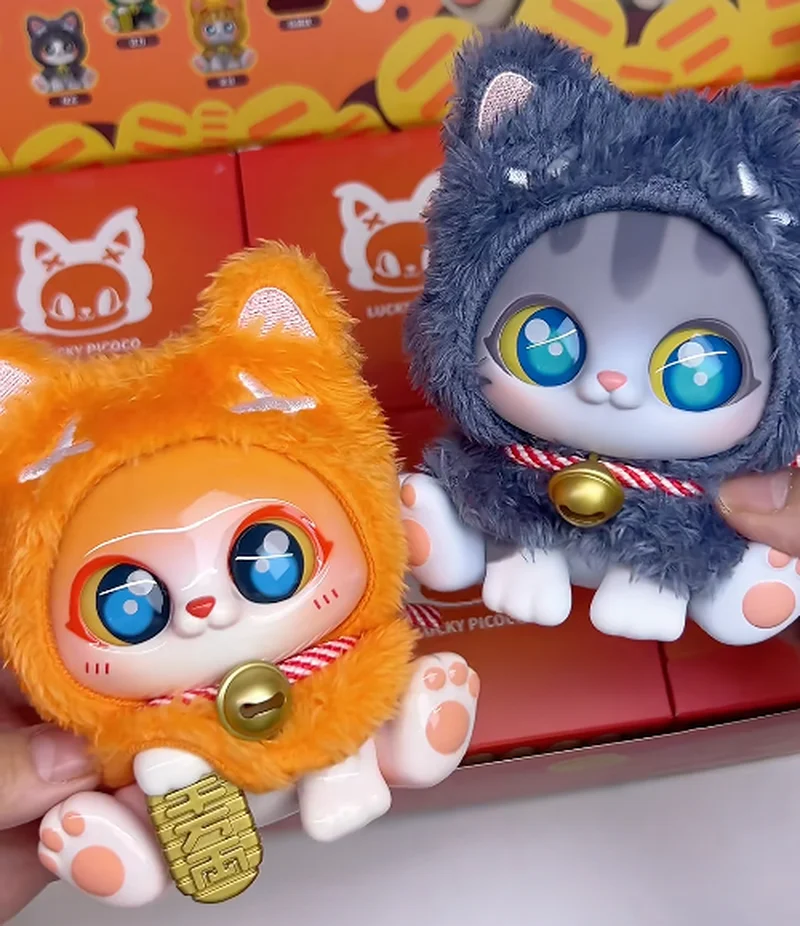 

Authentic PICOCO Lucky Cloak Cat Series Blind Box Maneki-neko Keychain Doll Toy Gift for Boys and Girls