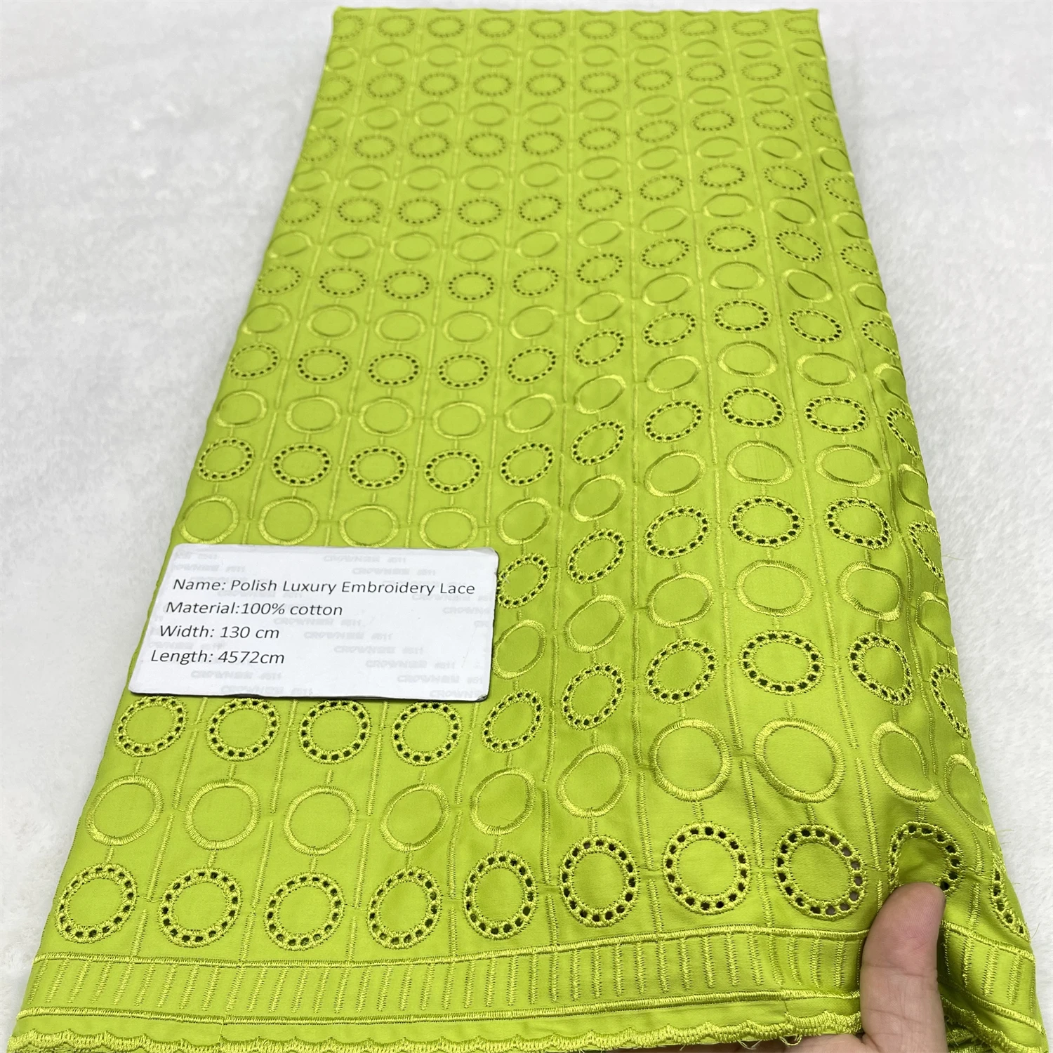 

5 Yards Pure Nigerian 100% Cotton Polish Satin Embroidery Fabric High Quality Swiss Voile Lace Material For Men Dubai Style 72-7