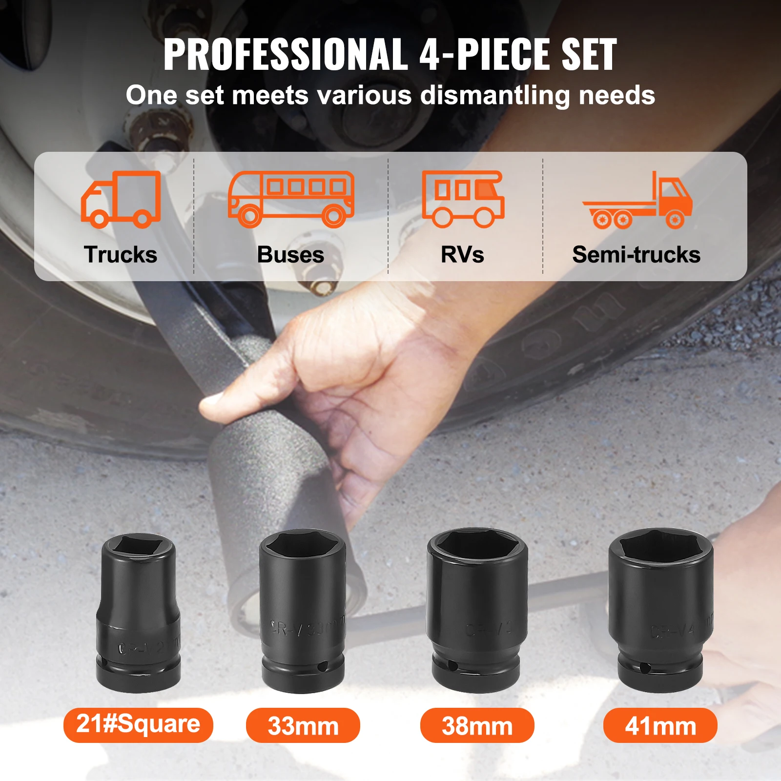 VEVOR-Chave de Torque com Estojo, Multiplicador, Drive Lug Nut, Heavy Duty, 1/4 ", 1/4", 64"