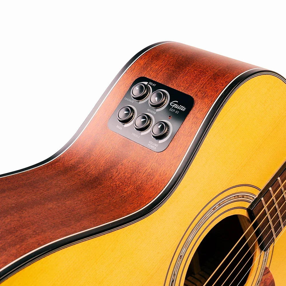 GUITTO GGP-02 Acoustic Guitar Pickup Preamp Piezo Pickup Reverb Delay Chorus Effect Pickups Folk Guitars Parts & Accessories