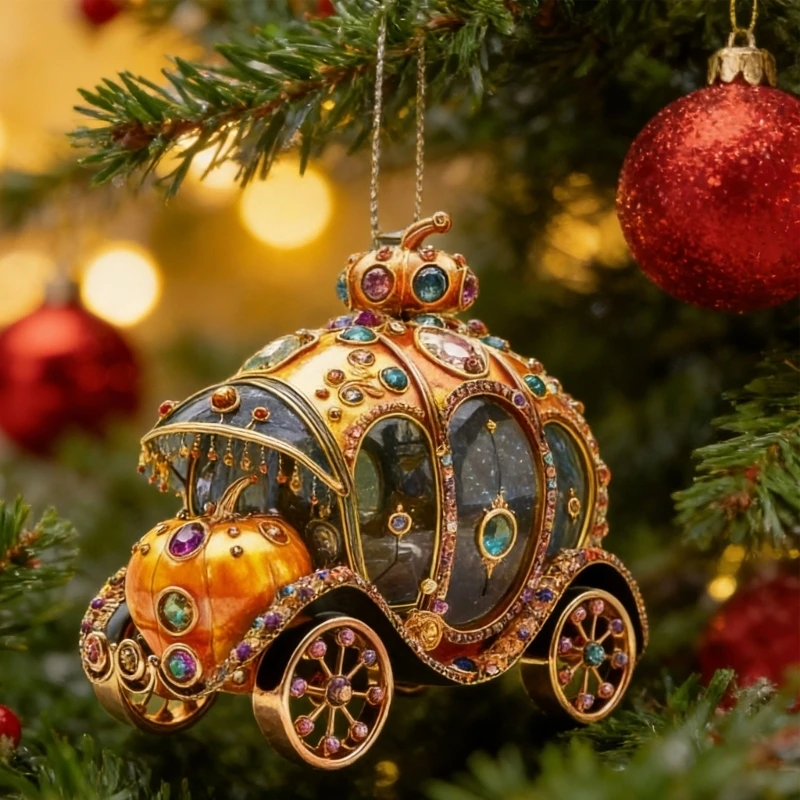 N5KD Acrylic Pumpkin Carriages Auto Hanging Ornament Excellent for Car Interior Decoration and Gift Giving on Occasions