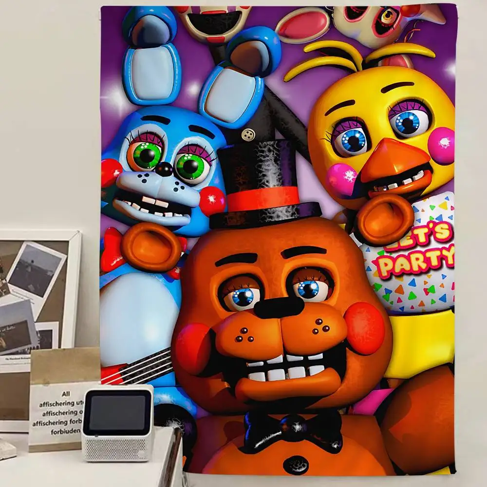 F-FNAF Five-nights-At-Freddys Anime Tapestry Hippie Flower Wall Carpets Dorm Decor Wall Hanging Home Decor
