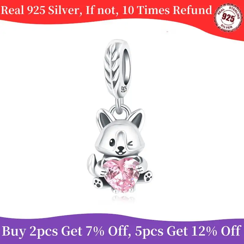 925 Sterling Silver Cute Corgi Charms Fit 925 Original Bracelet Diy Beads Jewelry For Women Set Pendant Gift Hot