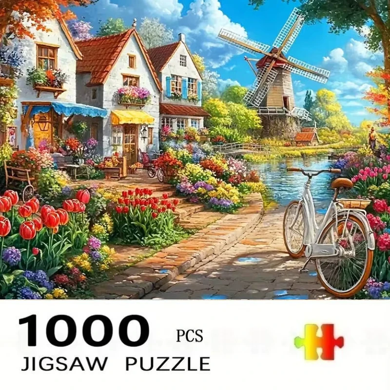 75*50cm 1000 Pieces Jigsaw Puzzle Classic Popular Scenery Paintings Stress Reducing Toys Holiday Gift Perfect for DIY Creative