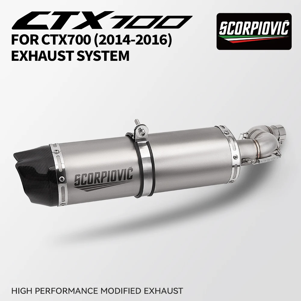 FOR CTX700 2014-2016 Slip On Exhaust Mid Pipe Equipped AW10 Tail Pipe Two Sizes 370mm 470mm Motorcycle Accessories
