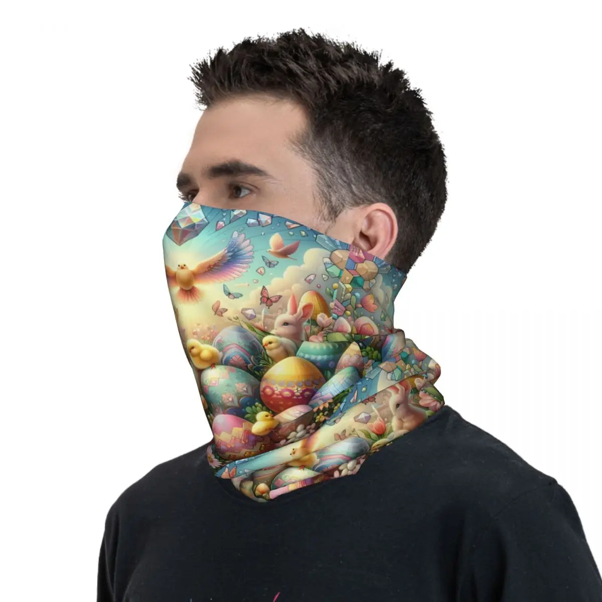 Easter Egg Scarf Neckerchief Neck Face Mask Polyester