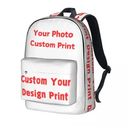 Your Photo Custom Print Backpack Women Customized Logo Large Backpacks Polyester Cool School Bags Sport Design Rucksack