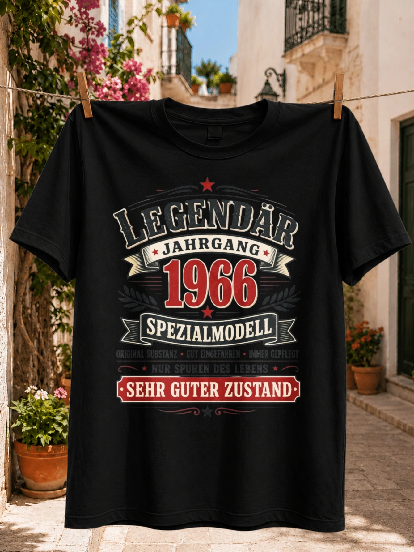 Legendary Vintage 1966 Special Model Graphic red cream and gray distressed German with condition  Unisex All T-Shirt