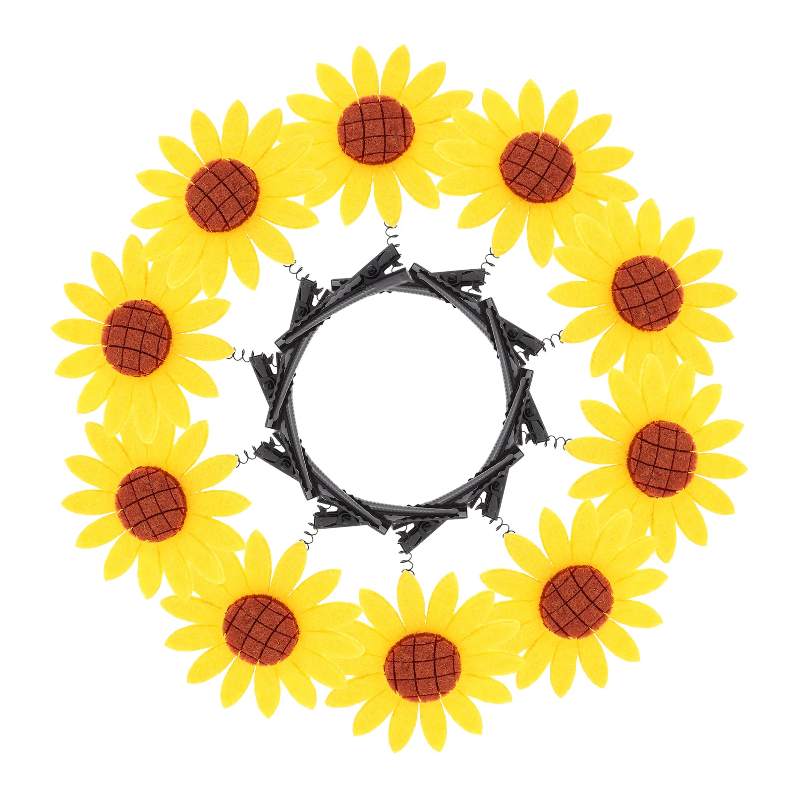 

10Pcs Sunflower Hair Clips Cute Cartoon Hairpin for Party Wear Decorative Barrettes Fashion Hair Accessories
