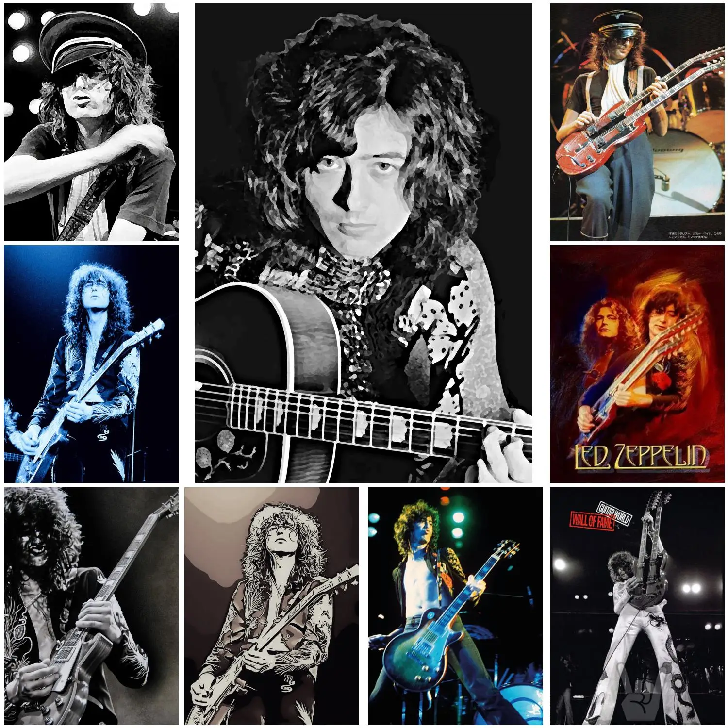 jimmy page  Poster Decorative Painting Canvas Poster Gift Wall Art Living Room Posters Bedroom Painting