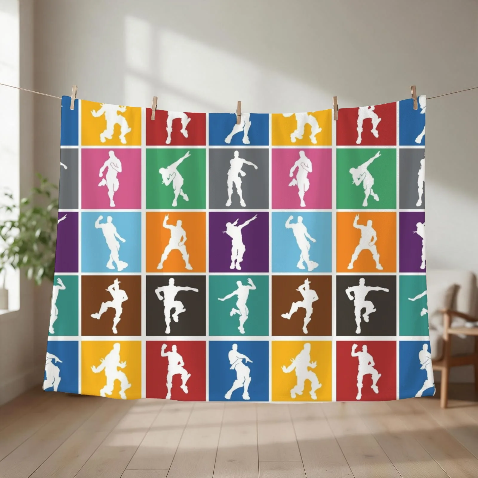Battle Royale Victory Dance Rainbow lattice Funny Throw Blanket couch cozy soft plush fuzzy picnic outdoor blanket