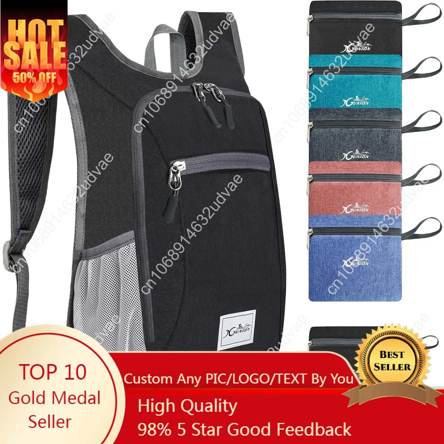 Small Travel Backpack - Lightweight & Foldable, 10L Capacity, Packable & Camping Hiking Daypack for Women & Men (Black)