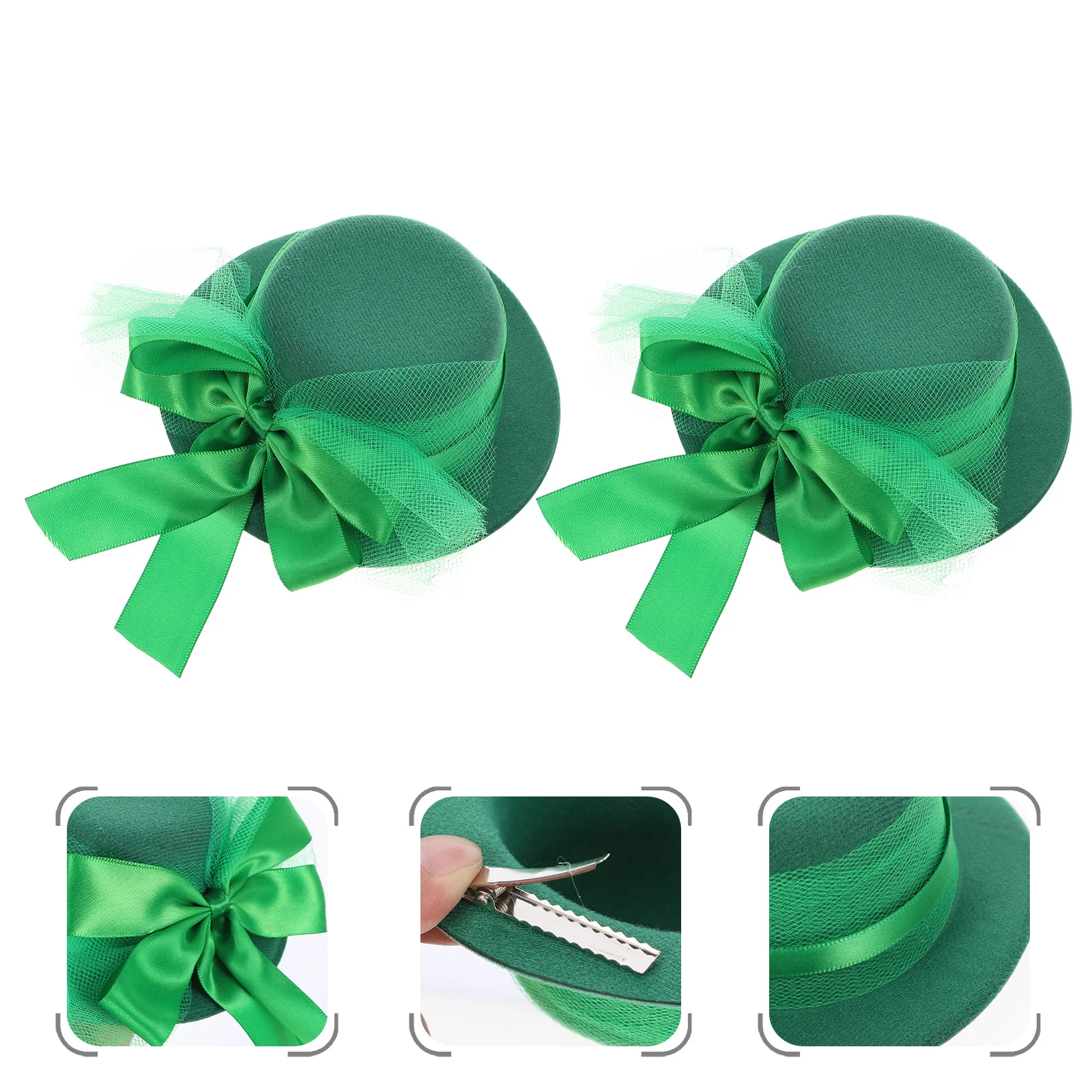 

Green Top Hat Headdress Hair Clip Holiday Hairpins Women Party Supplies High Quality Durable Comfortable Matching Clothes