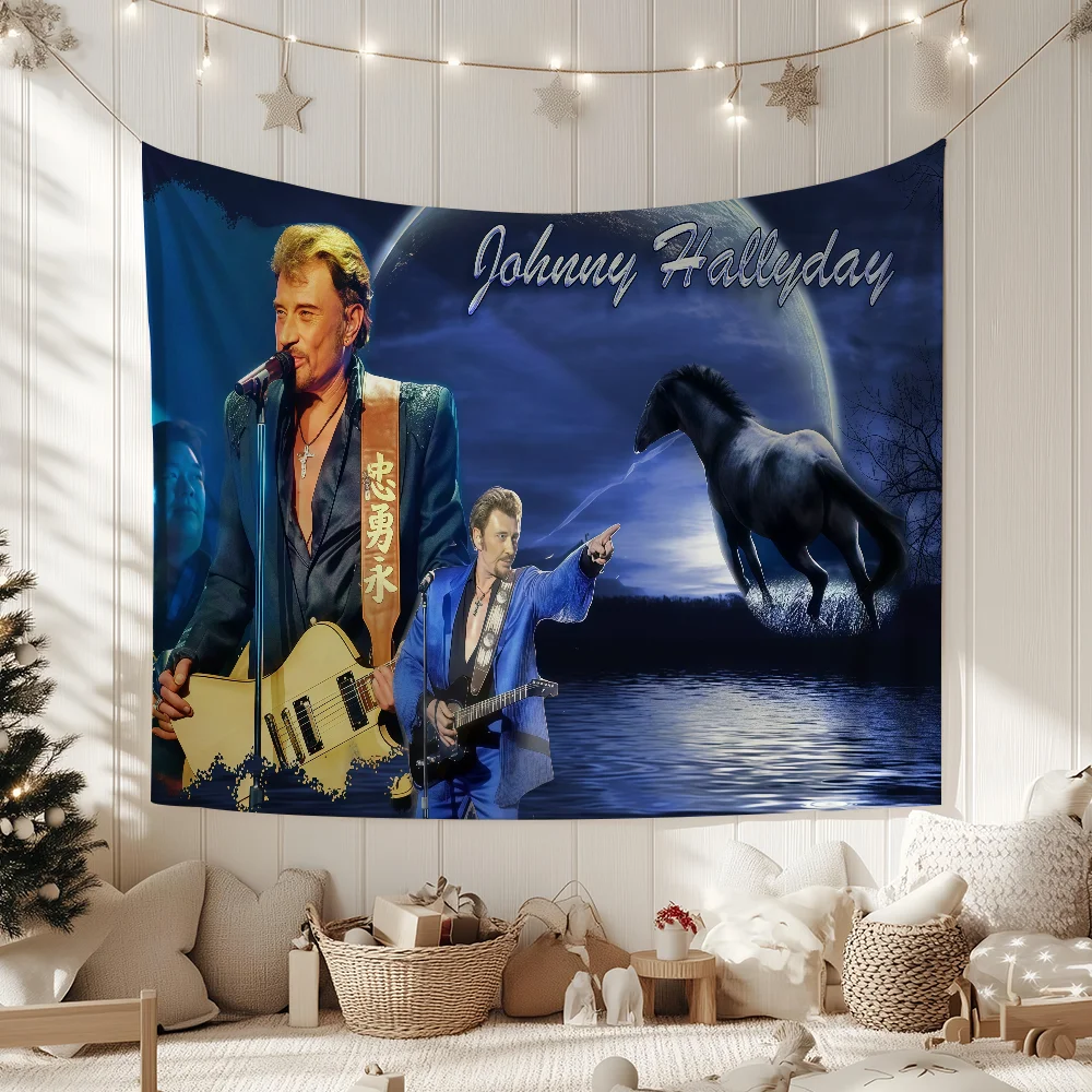 Singer J-Johnny Hallyday flag For Garden Party Living Room Home Wall Decor Banner Bedroom Outdoor Tapestry