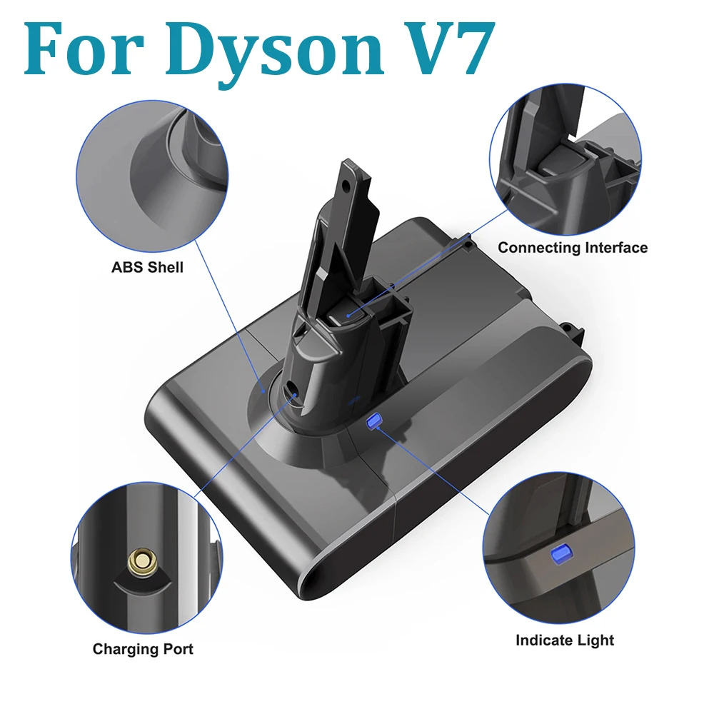 

For Dyson 6000mAh Handheld Vacuum Cleaner Replacement Battery for Dyson V7 SV11 Motorhead Pro V7 Trigger