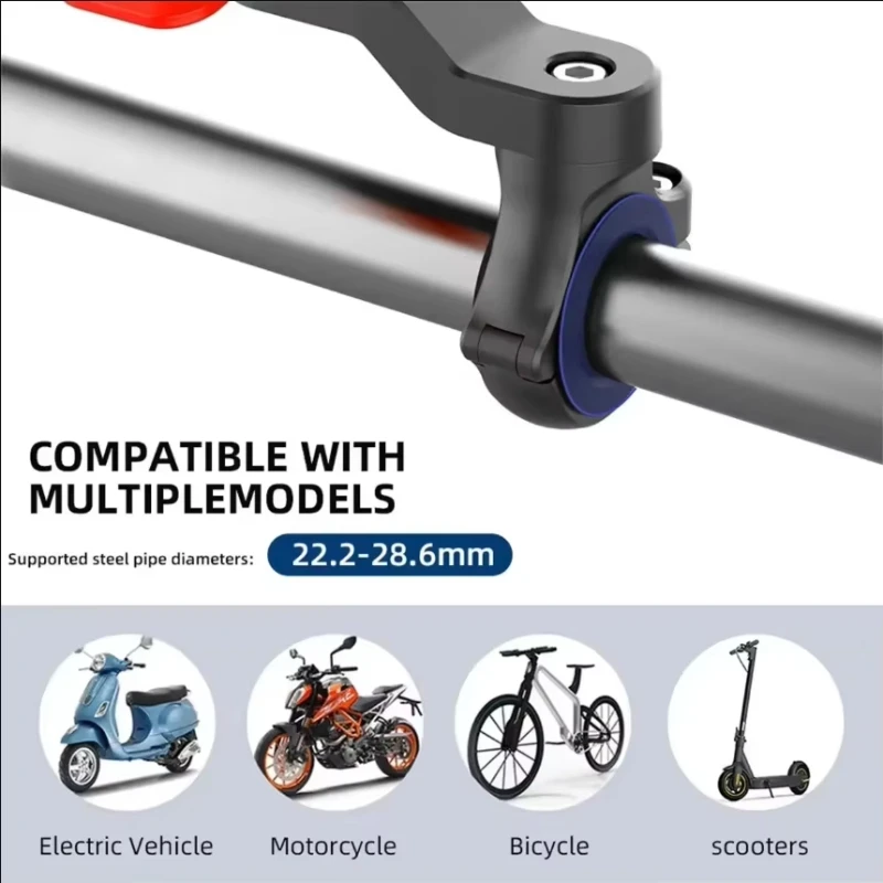 Motorcycle Phone Holder 360° Rotatable Bike Phone Support Anti-Shock Outdoor Riding Navigation Phone Bracket Cycling Accessories