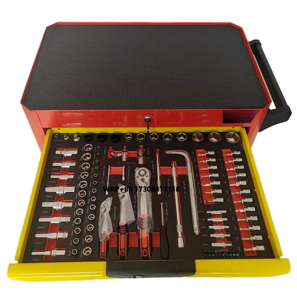 Rolling Tool Chest 158pcs  Auto Repair Workshop Hand Tools Steel Tool Cabinet Trolley for Garage