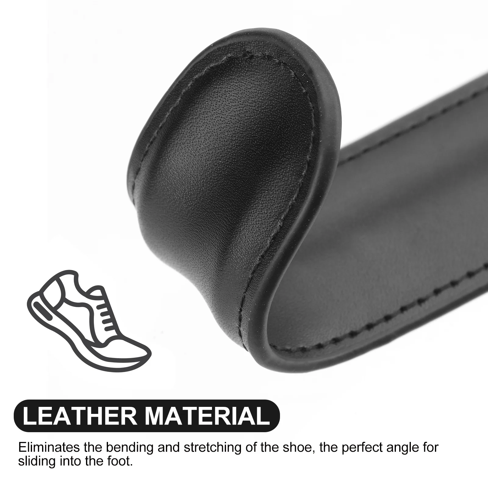 1 قطعة لبيسة الحذاء من الفولاذ المقاوم للصدأ بمقبض طويل أداة لبيسة الحذاء لكبار السن باللون الأسود المحمول أحذية معدنية رافع للاستخدام المنزلي والمكتب والسفر