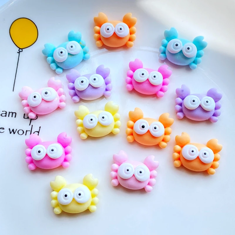 20Pcs Neue Nette Mini Cartoon Krabben Tier FlatBack Harz Cabochons Scrapbooking DIY Schmuck Handwerk Dekoration Zubehör