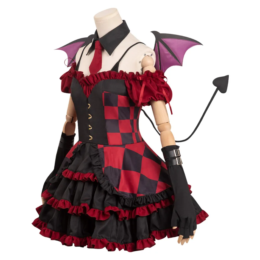 Disfraz de Anime Kitagawa Marin, vestido de Lolita, trajes de faldas Rojas, sombreros, traje de fiesta de Carnaval de Halloween