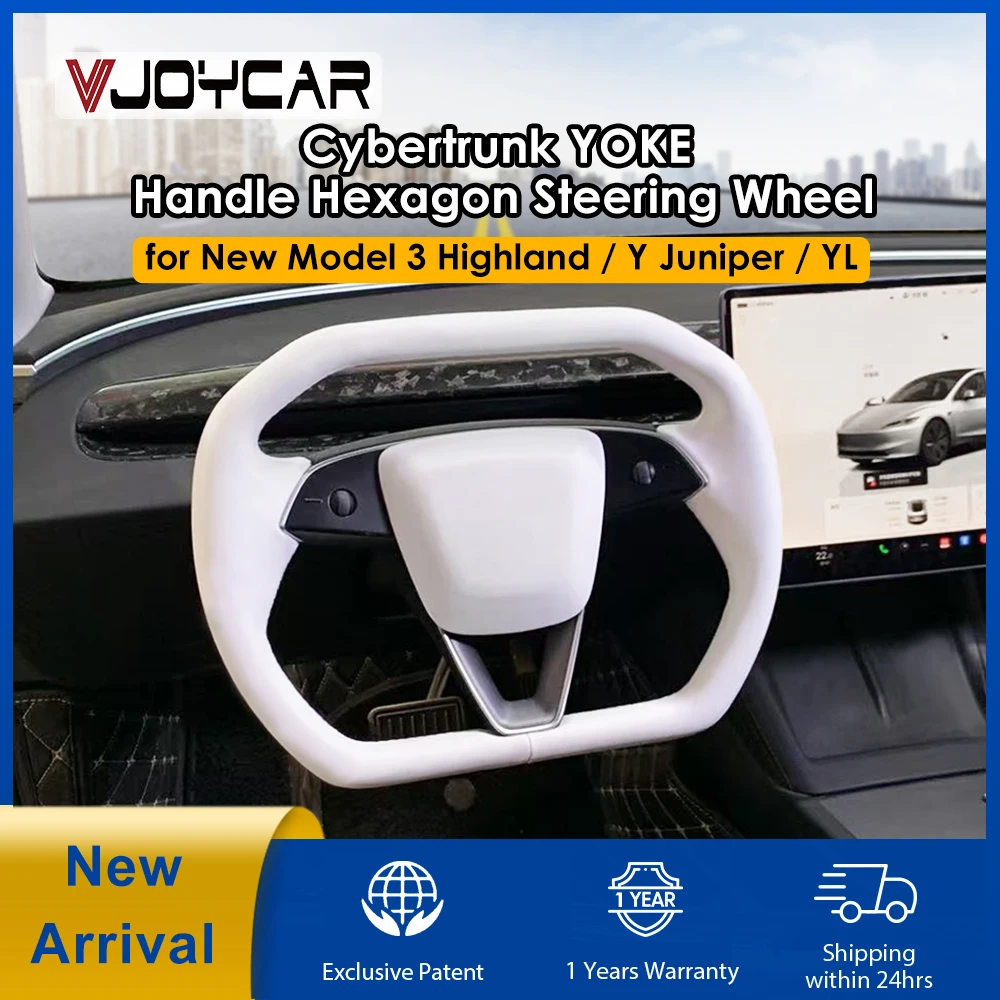 Latest For New Model Y Juniper Cybertruck Yoke Handle with Heating Hexagon Racing YOKE Steering Wheel for New Model 3 Highland